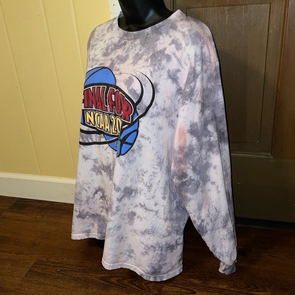 Y2K Lee NCAA ‘01 Final Four Gray White Tie-Dye Long Sleeve Cotton Shirt Size M - Picture 6 of 10